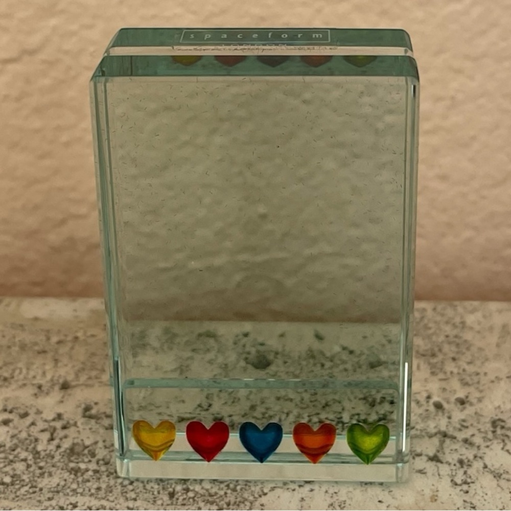 Spaceform London Glass with Hearts Photo Frame